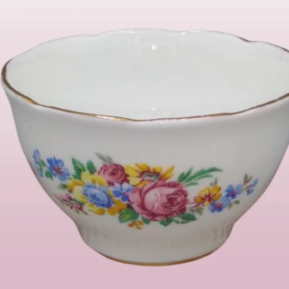 Royal Stuart Spencer Stevenson Bone China Demitasse Floral Sugar Creamer Vintage - Picture 7 of 12